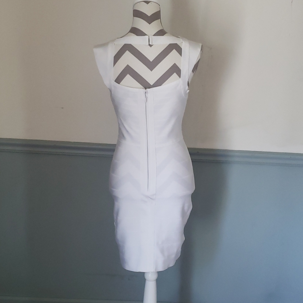 Fashion Nova White “Normandy” Bandage Midi Dress – Size M - Picture 6 of 7